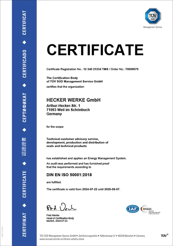 ISO-certified manufacturer of seals