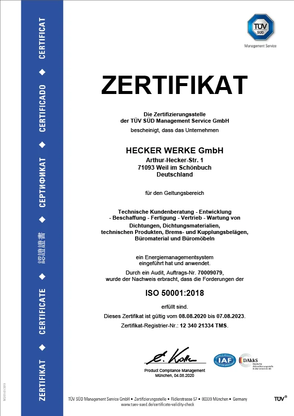Zertifizierter Hersteller von Dichtungen