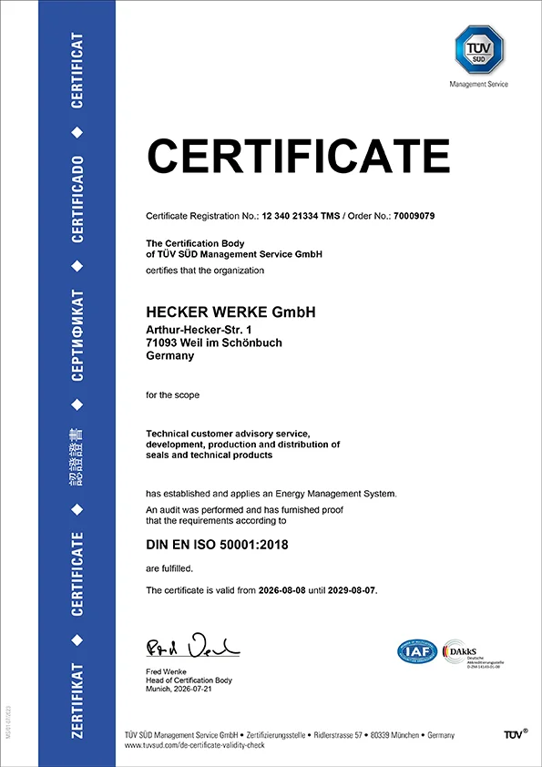 ISO-certified manufacturer of seals